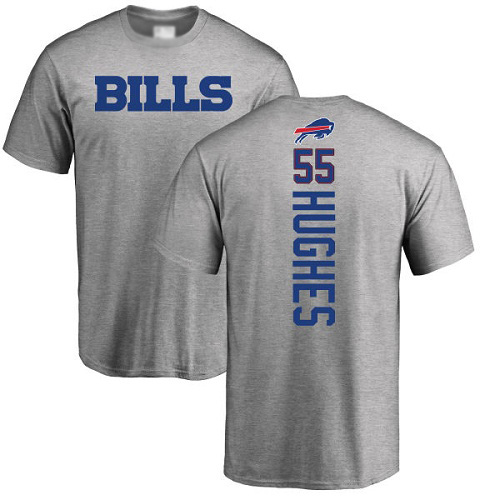 Men NFL Buffalo Bills #55 Jerry Hughes Ash Backer T Shirt